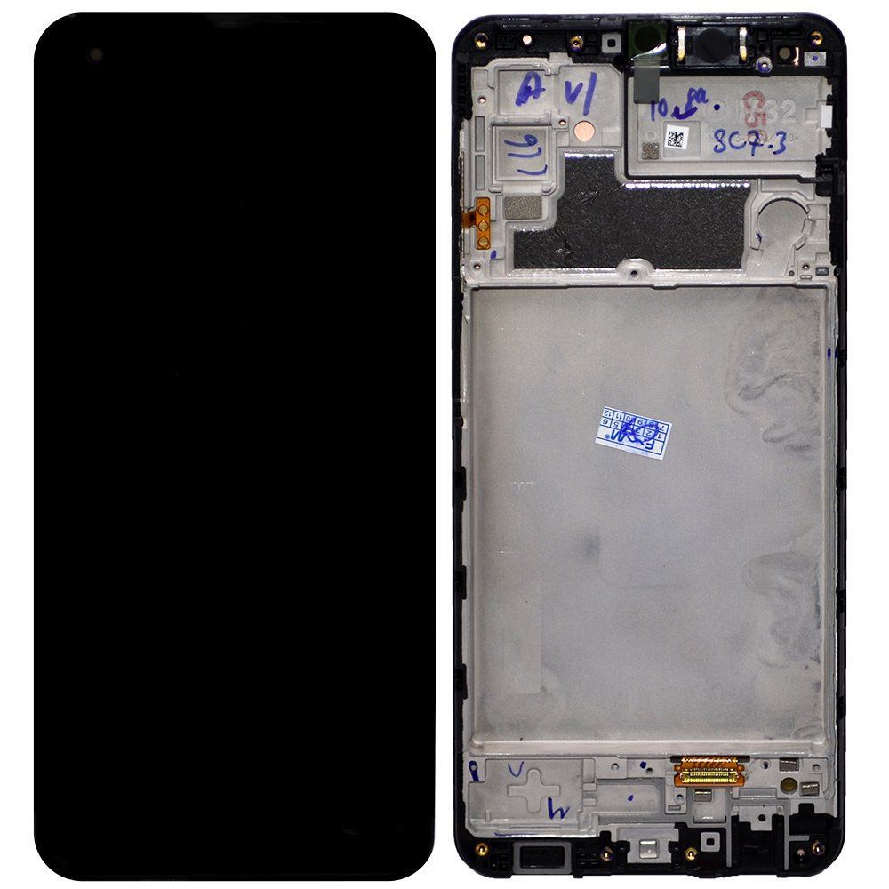 Дисплей для Samsung M325F Galaxy M32 в рамке + тачскрин (черный) OLED