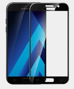 Защитное стекло 5D с полной проклейкой на Samsung A720 A7 2017 Черное